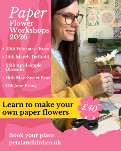 Paper flower workshops with Clare from Petal and Bird in Chichester, West sussex.